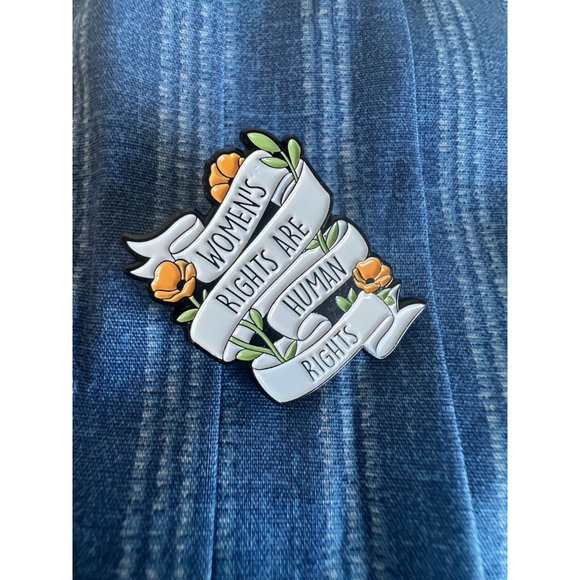 WOMENS RIGHTS ARE HUMAN RIGHTS Enamel Lapel Pin NEW - Picture 2 of 3